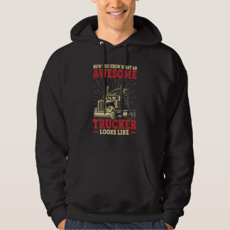 You Know Awesome Trucker Big Rig Semi Trailer Truc Hoodie