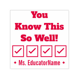 "You Know This So Well!" Grading Rubber Stamp