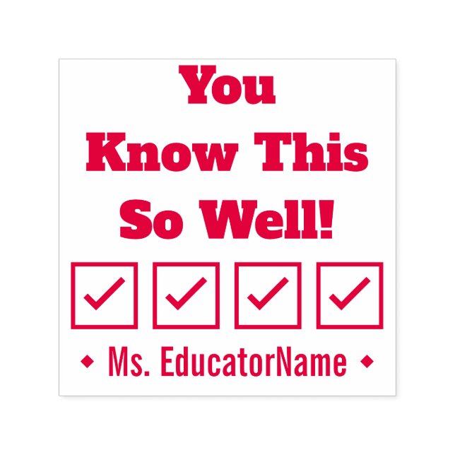 "You Know This So Well!" Grading Rubber Stamp (Design)