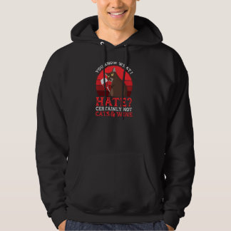 You Know What I Hate Cats & Wine Cat Owner Pullove Hoodie