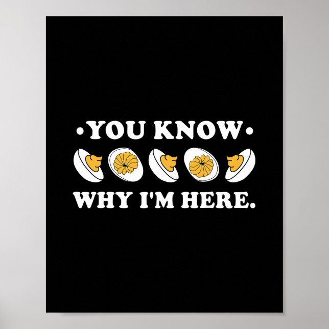 You Know Why I'm Here Deviled Egg Groovy Thanksgiv Poster (Front)
