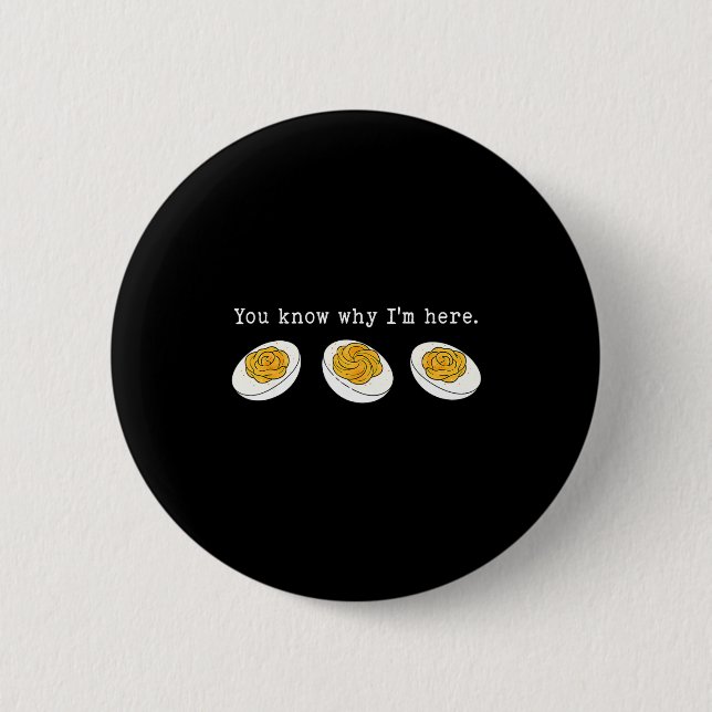 You Know Why I'm Here Funny Deviled Egg Thanksgivi 2 Inch Round Button (Front)