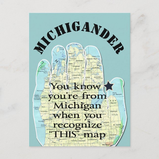 You Know You're From Michigan When Postcard (Front)