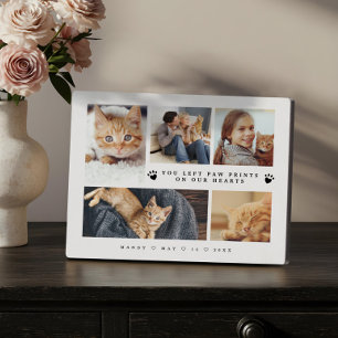 You Left Paw Prints On Our Hearts Photo Collage Plaque