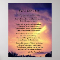 YOU LEFT US POEM