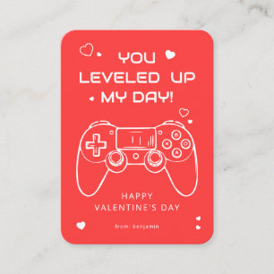 You Leveled Up My Day Gamer Valentine Card