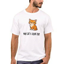 You Lie I Side Eye Funny Grumpy Orange tabby Cat 