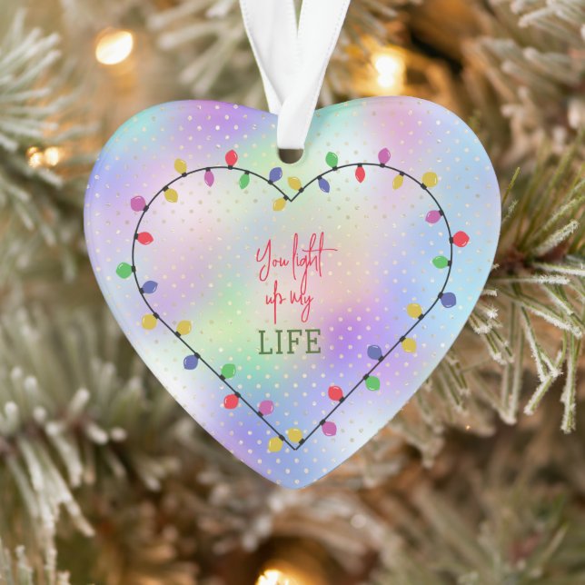 You Light Up My Life Christmas Lights Heart Ornament (Tree)