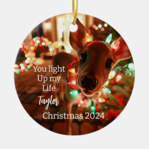 You Light Up my life Deer Personalized Ornament
