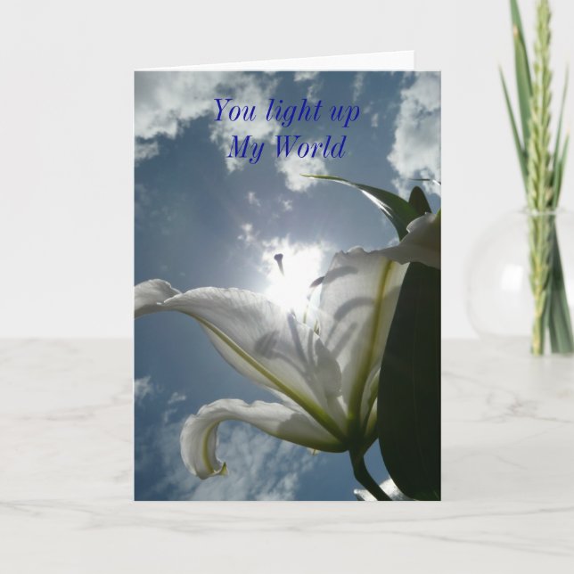 You light upMy World Card (Front)