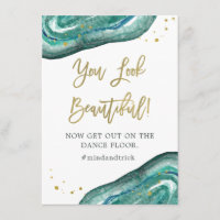 You Look Beautiful | Teal Geode and Gold Wedding