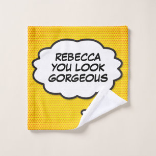 YOU LOOK GORGEOUS Think Bubble Fun Comic Book Bath Towel Set