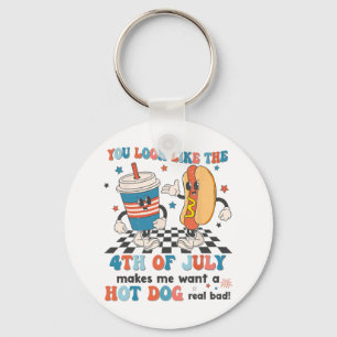 You Look Like 4th Of July Makes Me Want A Hot Dog Keychain