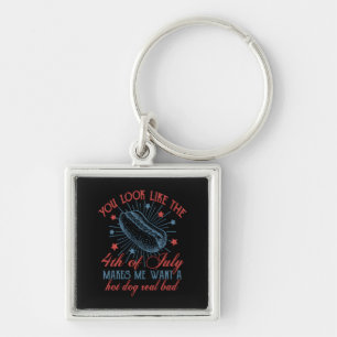 You Look Like The 4th Of July, Retro 4th Of July, Keychain