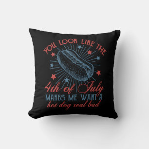 You Look Like The 4th Of July, Retro 4th Of July, Throw Pillow
