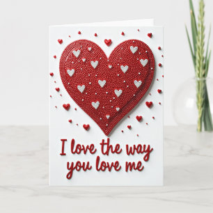 You Love Me Beaded Heart Card