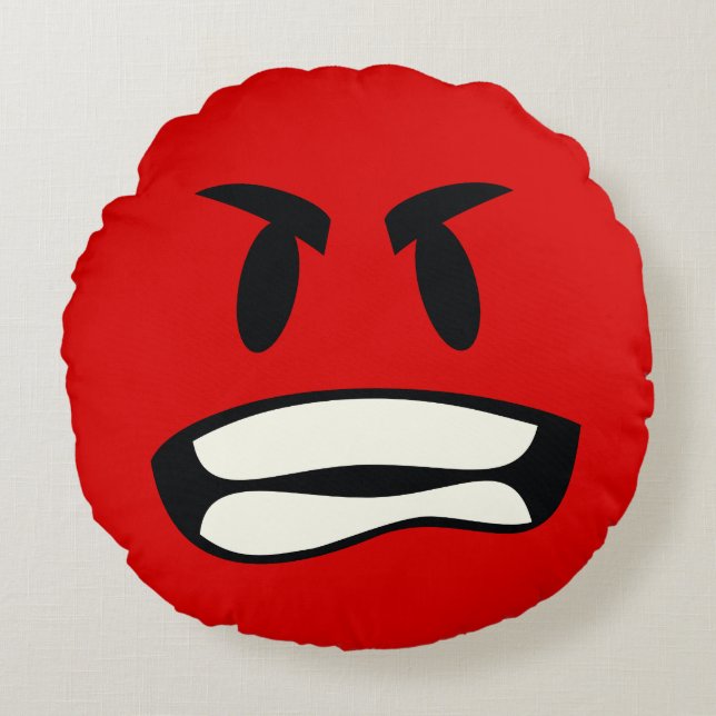 you mad bro? - rage emoji round pillow (Front)