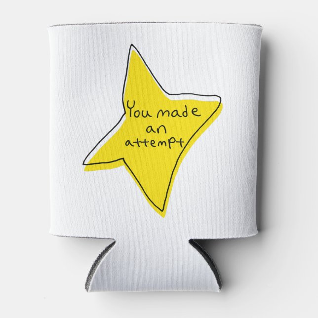 You Made An Attempt - Yellow Star Can Cooler (Front)