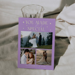 You Made It Special Wedding Photo Wisteria Thank You Card