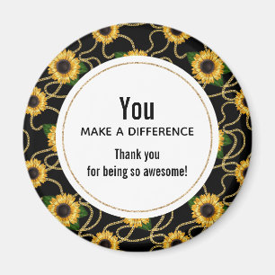 You Make a Difference Classy Yellow Sunflowers Magnet