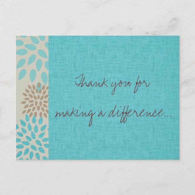 You Make a Difference Postcard (Front)