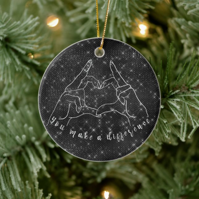 You Make a Difference Quote Ceramic Ornament (Tree)