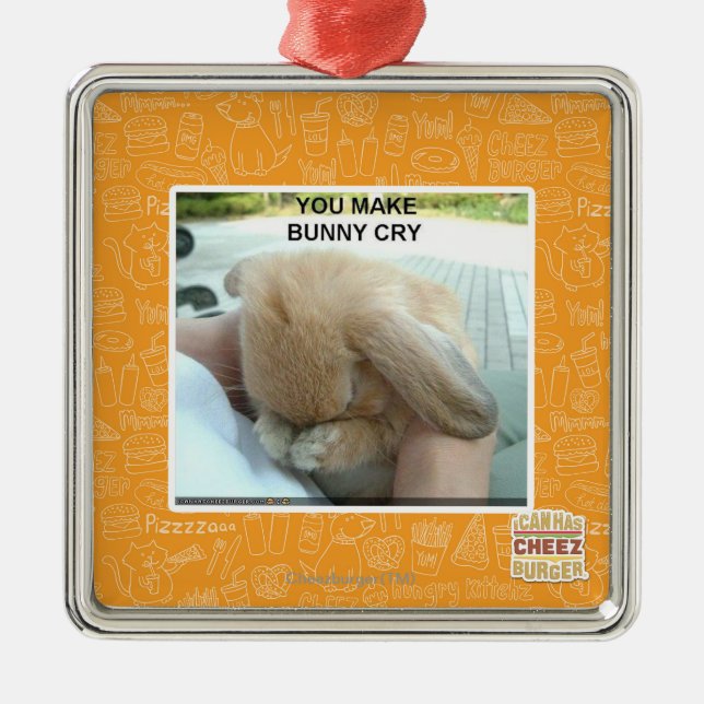 You make bunny cry metal ornament (Front)