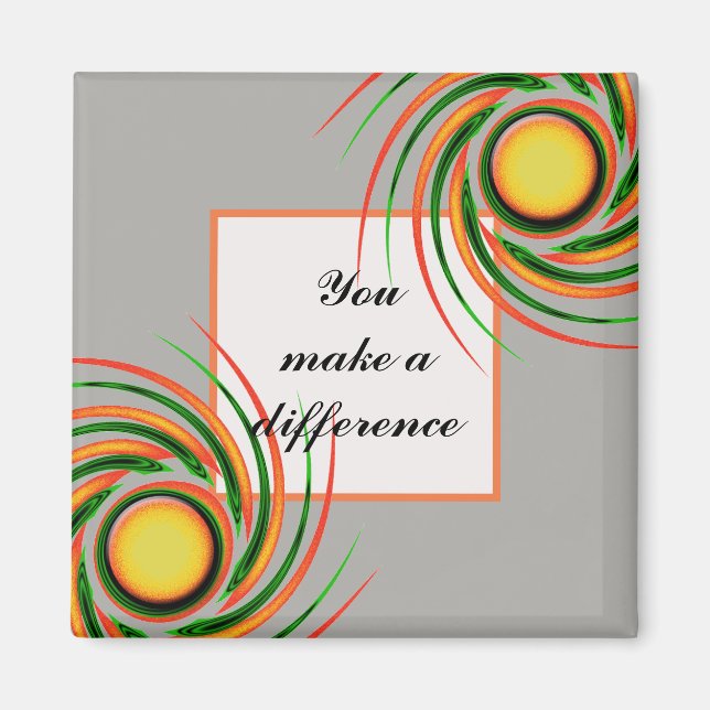 You Make Difference Colourful Teacher Thank You Magnet (Front)