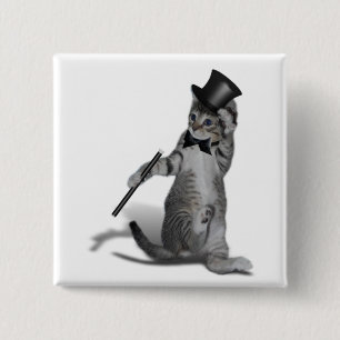 You make me feel like Dancing! Tap Dancing Cat 2 Inch Square Button