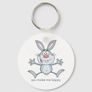 You Make Me Hoppy Bunny Rabbit Keychain
