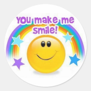 you make me smile classic round sticker