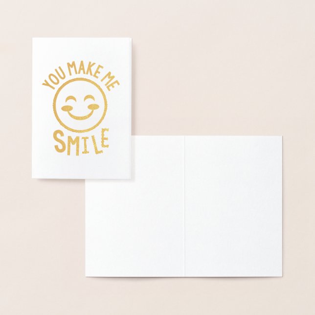 You Make Me Smile Emoji Notecards Foil Card (Display)