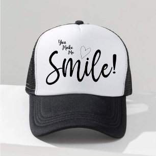 You Make Me Smile!" Minimalist Typography Trucker  Hat