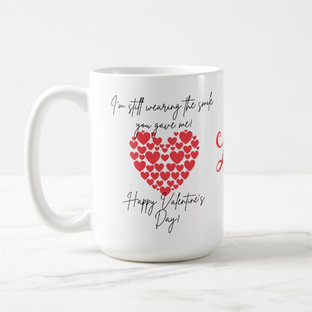You make me Smile Valentine Coffee Mug (Left)