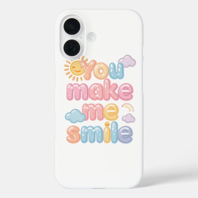 "You Make Me Smile" with Sun and Clouds Case-Mate iPhone Case (Back)