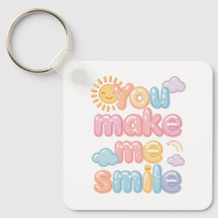 "You Make Me Smile" with Sun and Clouds Keychain