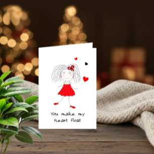 You Make My Heart Float – Cute Valentine’s Day Car Holiday Card