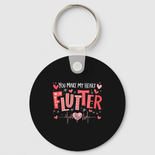 You Make My Heart Flutter Cardiac Nurse Valentine Keychain