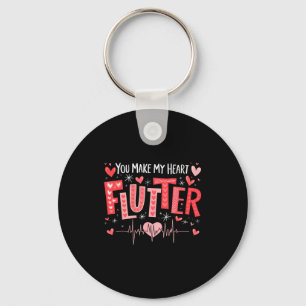 You Make My Heart Flutter Cardiac Nurse Valentine Keychain