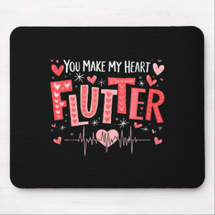 You Make My Heart Flutter Cardiac Nurse Valentine  Mouse Pad