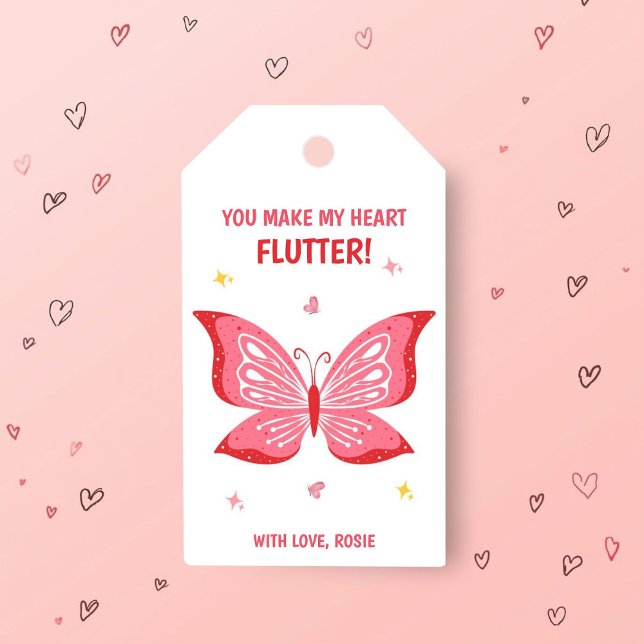 You Make My Heart Flutter Valentine Gift Tag (Creator Uploaded)