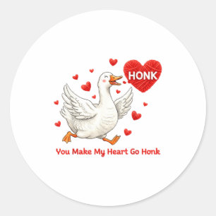 You Make My Heart Go Honk Funny Goose Valentine Sa Classic Round Sticker