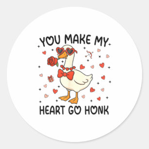 You Make My Heart Go Honk Funny Valentine Silly Go Classic Round Sticker