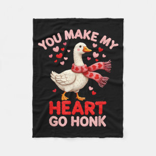 You Make My Heart Go Honk Goose Faux Yarn Loving G Fleece Blanket
