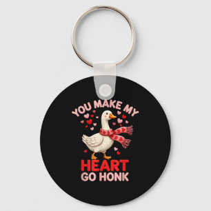 You Make My Heart Go Honk Goose Faux Yarn Loving G Keychain