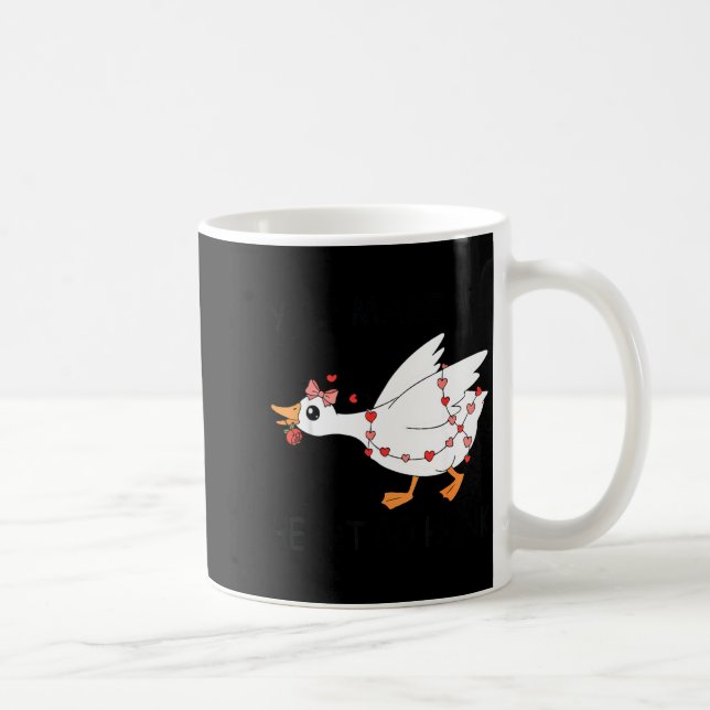 You Make My Heart Go Honk Valentine Cute Goose Coq Coffee Mug (Right)