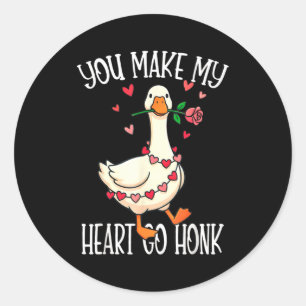 You Make My Heart Go Honk Valentine Goose Classic Round Sticker