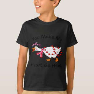 You Make My Heart Go Honk Valentine Goose Heart Si T-Shirt