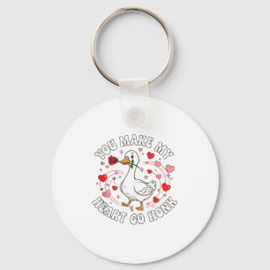 You Make My Heart Go Honk Valentine Goose Love Cou Keychain
