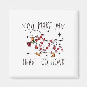 You Make My Heart Go Honk Valentine Goose  Magnet